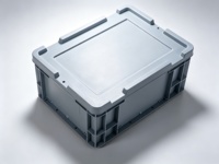 Bac de manutention robuste à base renforcée, boîte en plastique norme UE, conteneur Euro empilable, bac de rangement en plastique pour pièces industrielles