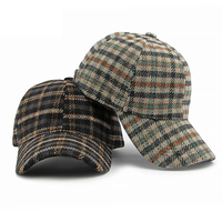 Gorro de Béisbol Unisex de Primavera y Otoño, Estilo Retro Británico, 6 Paneles, Ajustable, Cálido, con Estampado de Tartán