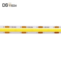 ETL CE ruban lumineux LED haute densité dc 12V 24V 480LED 8mm IP20 9 W/M 12 W/M blanc chaud blanc Dotless Flexible COB LED bande