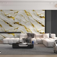 Panneaux et feuilles muraux en PVC imitation marbre UV, design moderne brillant, imperméables, pour usage hôtelier, vente en gros