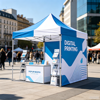 Tente pliante personnalisée avec logo imprimé numériquement 10x10 pieds, imperméable, structure en alliage d'aluminium, stand d'exposition pour salons professionnels et événements