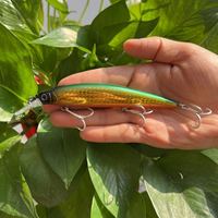 Leurre de pêche en mer à longue portée 110mm 37g, action de roulis en plastique, wobbler lourd, minnow artificiel pour la pêche au bar