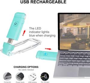 Lampe de lecture en gros, rechargeable par USB, à intensité variable, veilleuse LED à clipser pour la lecture - Product Image 4