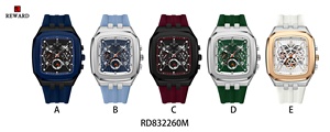 REWARD RD832260M Reloj de Cuarzo Innovador para Hombre, Esfera Cuadrada, Correa de Silicona, Resistente al Agua, Reloj de Pulsera Masculino Sofisticado - Product Image 6