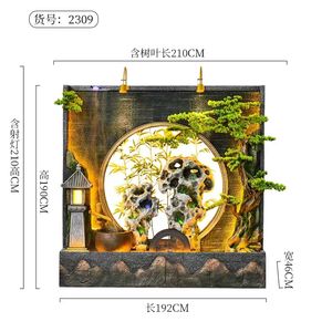 Grote Indoor Kunstmatige Rotstuin Watergordijnmuur Led-Verlichte Stromende Fontein Ingangsscherm Hars Tuin Waterval - Product Image 3