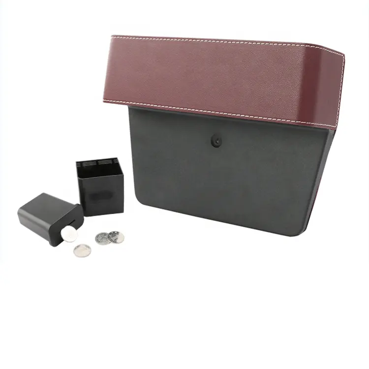 New Luxury PU Leather Car Seat Side Gap Filler Car Gap Storage Box Driver Trunk Cargo Organizer Foldable Car Storage Box