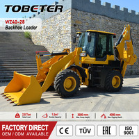 Backhoe Loader Tugas Berat dengan Kapasitas Angkut 2,8 Ton, Bucket 1,5 M3, Kedalaman Penggalian 4000 mm, 4WD untuk Pekerjaan Konstruksi
