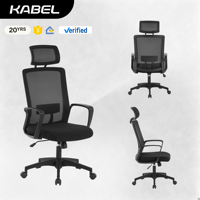 Chaise de bureau ergonomique à dossier haut Kabel Factory, design moderne, chaise de bureau en maille, hauteur réglable, cadre en aluminium