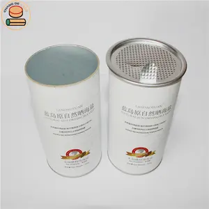 Food Grade Paper Tube Easy Peel Lid Can For Sea Salt Packaging Box Tube With Aluminum Foil Lining Plastic Cover Pack Food Bottle