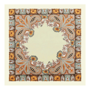 Vendor Summer Retro Floral Printing 90 cm <b>square</b> Hijabs <b>Scarf</b> Satin Bags Head <b>Scarf</b> and Bonnet Custom logo - Product Image 4