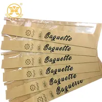 Custom Printed Baguette Bread Packaging Kraft Paper Bags for Bakery Wax Grease Oil Proof Donut French Baguette Paper Bread Bag
