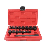 CIHOO Kit d'outils universels d'alignement d'embrayage 17 pièces en acier à haute teneur en carbone, multi-tailles, pour réparation de transmission automobile, avec rangement, rouge