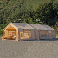 Grande tente gonflable personnalisée pour le camping en plein air, quatre saisons, avec trois pièces