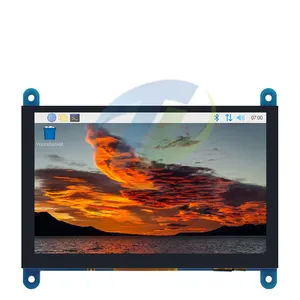 شاشة TZT المحمولة LCD بحجم 5 بوصة عالية الدقة بتقنية التحكم العالي 800 × 480 شاشة لمسية لجهاز Raspberry Pi 4 3B+/ PC/Banana Pi / ESP32