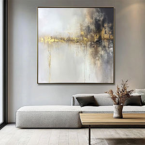 Creativo lienzo hecho a mano minimalista texturizado oro blanco pared arte decoración del hogar pintura decorativa <span class=keywords><strong>de</strong></span> lujo - Product Image 2