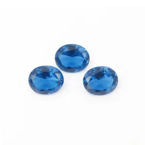 Wuzhou factory direct oval cut nano precious stones loose gemstones london blue nano