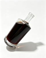 Bouteille de spiritueux OEM en gros, haute rentabilité, luxe, base gaufrée, transparente, 500/700/750 ml pour gin artisanal premium et spiritueux vieillis en fût