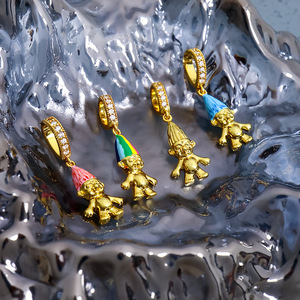 Europeo americano di nicchia colorato smalto <span class=keywords><strong>arcobaleno</strong></span> su misura in acciaio inox capelli lunghi carini <span class=keywords><strong>collana</strong></span> per le donne - Product Image 3