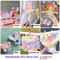 Ultra-Dichte Pluche Twist Stick Kidsren 'S Diy Handgemaakte Speelgoed Unisex Omvat Houten Papieren Materialen In Zakverpakkingen