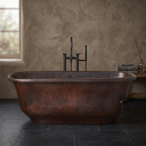 Oval Copper <b>Bathtub</b> Freestanding Metal Bath Without Lid Classic <b>Adult</b> Bath Tub Handcrafted Eco-Friendly <b>for</b> Home Bathroom - Product Image 5