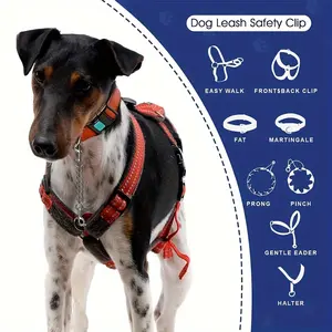 304 in acciaio inox collare cane Clip di sicurezza doppia fascia di ricambio fibbia connettore per cane imbracatura collare Clip di sicurezza