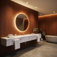 Panneau mural rainuré en WPC de luxe, revêtement décoratif intérieur pour les projets de rénovation et de conception hospitalière