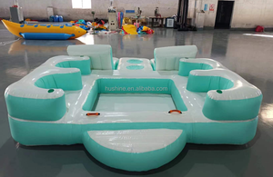 Materassino Gonfiabile Mare per 6 Persone Divano Gonfiabile per Lago e Fiume Lounge Galleggiante per Acqua Isola Gonfiabile per Piscina - Product Image 4