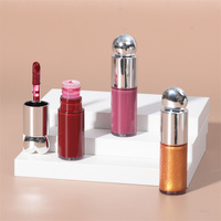 Vente en gros de gloss à lèvres repulpant personnalisé, mignon, aromatisé, hydratant, en tubes argentés sans logo