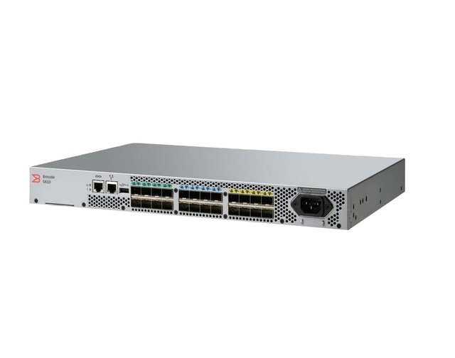 Brocade G610 32G Fibre Channel Switch, 24-Port (8 Active), Auto-Sensing, Scalable for SAN