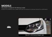 Phares avant pour Volkswagen Polo 11-18, ensemble de phares Polo, modification avec lentille LED, DRL, clignotant