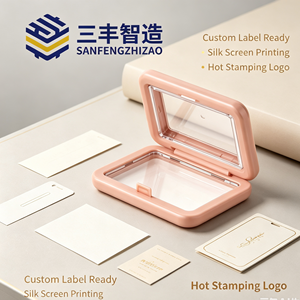 Rectangular Clear Window Single Blush Powder <b>Compact</b> Case plastic container - Product Image 1