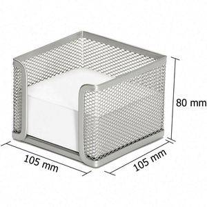 Échantillon Gratuit – Support de Bureau en Métal Argenté pour Blocs-Notes et Mémos, Organisateur de Bureau en Maille Métallique Carrée - Product Image 2
