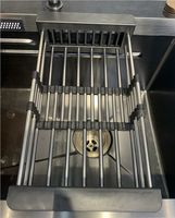 Grand évier de cuisine commercial en acier inoxydable noir, cuvette double moderne faite à la main avec 3 trous finition brossée, garantie de 5 ans