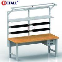Banc de travail robuste Detall Garage avec plateau en acier inoxydable