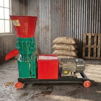 Machine à granulés d'aliments pour volailles, poulets et canards, rotative, à plat, à entraînement électrique, portable, facile à utiliser et peu encombrante pour la cour.