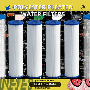 <span class=keywords><strong>Pp</strong></span> xếp li nước lọc Cartridge cho thẩm thấu ngược 2.5x10 20 4.5x10 inch Kích thước 5 10 20 micron Polyester xếp li Poly Lọc - Product Image 3