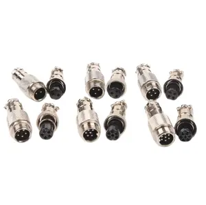 1 Set GX12 Butt type Electric Aviation Socket & Plug 12MM Docking Power Male & Female Wire Connector 2/3/4/5/6/7 Pin