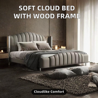 Lit plateforme en bois moderne, meubles de chambre confortables
