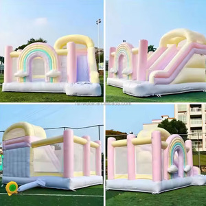 Nouvelle popularité écologique PVC extérieur saut maison gonflable videur châteaux <span class=keywords><strong>grand</strong></span> arc-en-ciel rebond maison saut château avec toboggan - Product Image 6