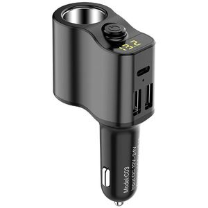 ที่ชาร์จในรถยนต์แบบคู่ 2 ช่อง USB 3.1A Type-C 65W QC3.0 ชาร์จเร็ว พร้อมปลั๊กจุดบุหรี่ ป้องกันไฟฟ้าลัดวงจร สำหรับแล็ปท็อปและมือถือ - Product Image 3