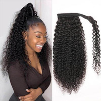 Cheveux humains 100% alignés sur les cuticules vietnamiennes naturelles Kinky Curly Ponytail Extension de cheveux Wrap Around Curly Ponytail Human Hair