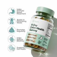 Gummies Détox Nettoyantes et Déballonnantes à Action Rapide pour la Régularité et la Santé Intestinale, Soutien Marque Blanche, Cure de Nettoyage du Côlon de 15 Jours, 60 Gummies