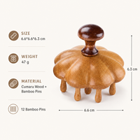Brosse de massage du cuir chevelu en bois naturel avec du Cumaru, outil de massage manuel pour la tête et le corps, logo personnalisé, marque privée, OEM, vente en gros
