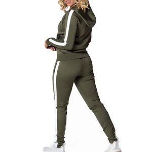 Nouvel ensemble de survêtement décontracté en tricot uni pour femme, 2 pièces, pour le jogging et les sports - Product Image 3