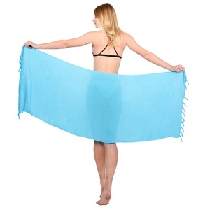 NEW Fashion <strong>Sarong</strong> Plain Beach Cover Up <strong>Bikini</strong> Swimwear Rayon Half <strong>Sarong</strong> for Women - Product Image 1