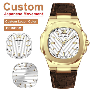 Montre-bracelet pour homme de luxe, simple, décontractée, haut de gamme, carrée, sportive, étanche, en acier inoxydable bleu, logo personnalisé, quartz japonais - Product Image 1