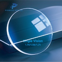 Verres de lunettes unifocaux Pioneer Optical 1.499/1.56/1.60/1.67/1.74 HMC avec protection UV420, 70/65mm, en résine transparente, deux pièces