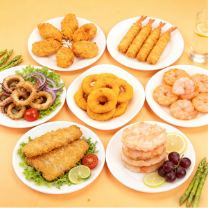 Snack di Calamari Panati Congelati Sani, Pronti da Cucinare, Anelli di Calamari Pre-Fritti per Bento, Fast Food - Product Image 5