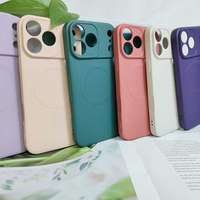 Funda Magnética de Silicona Líquida para iPhone 18 17 16 Pro Max, Color Sólido, Antigolpes, Protectora de Lente, Disponible en Stock