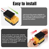 Adaptador de fuente de alimentación DIY con cables, convertidor de batería, conector, adaptador de corriente DIY, adecuado para batería de litio Dewalt de 12-20V